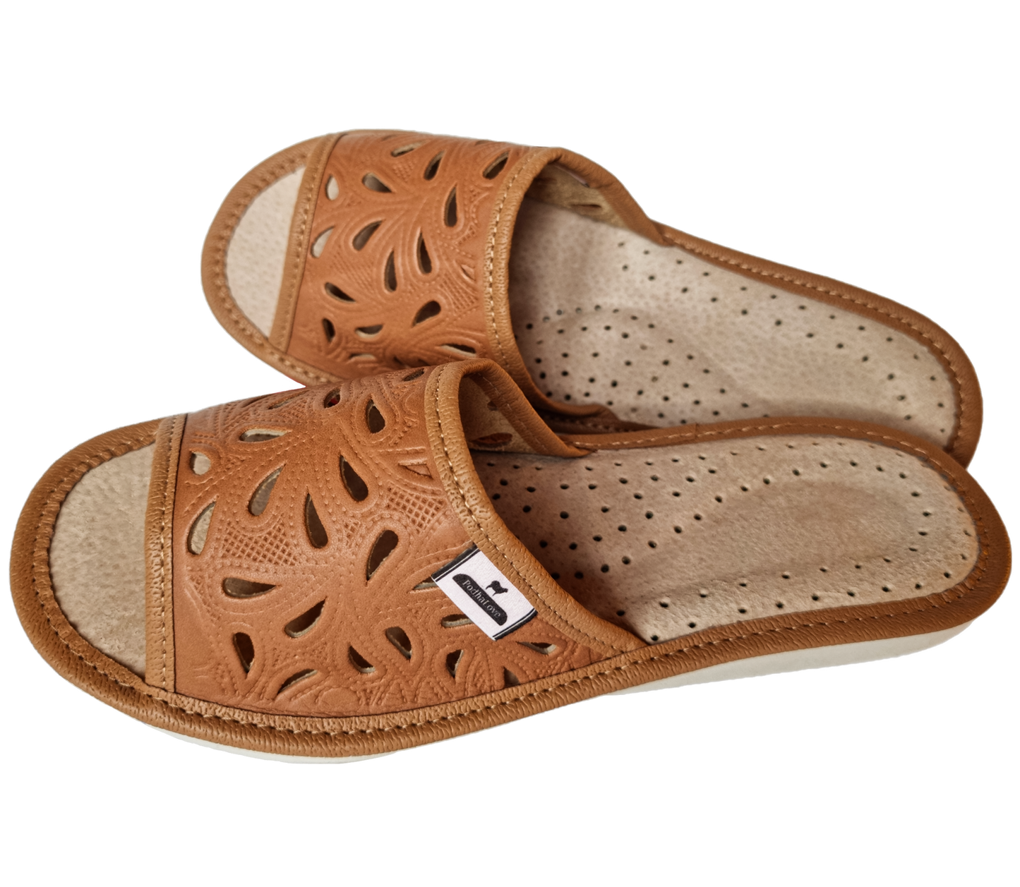 Podhalove Women's Slippers, Highlander Leather Flip-Flops, Ciapy Laczki
