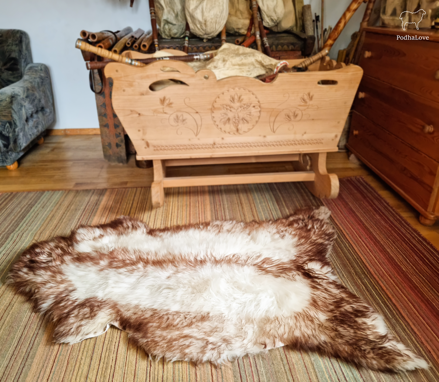 Sheepskin Premium Sheepskin Rug Natural Round Large XXL