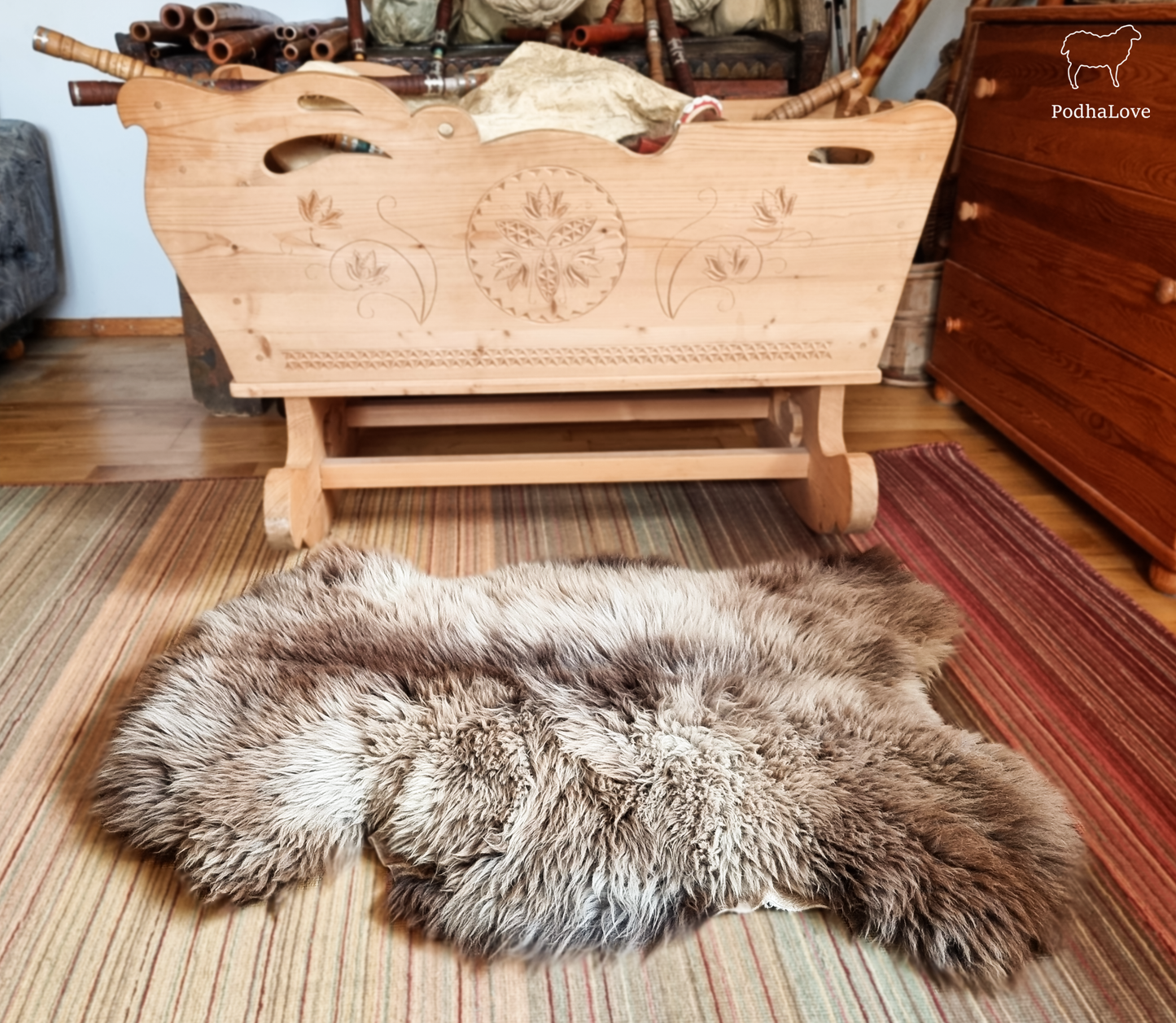 Sheepskin Premium Sheepskin Rug Natural Round Large XXL