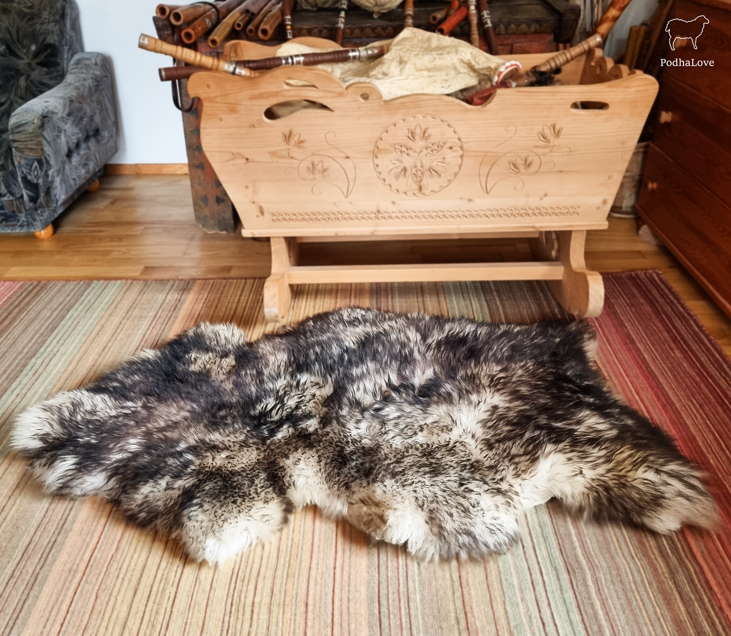Sheepskin Premium Sheepskin Rug Natural Round Large XXL