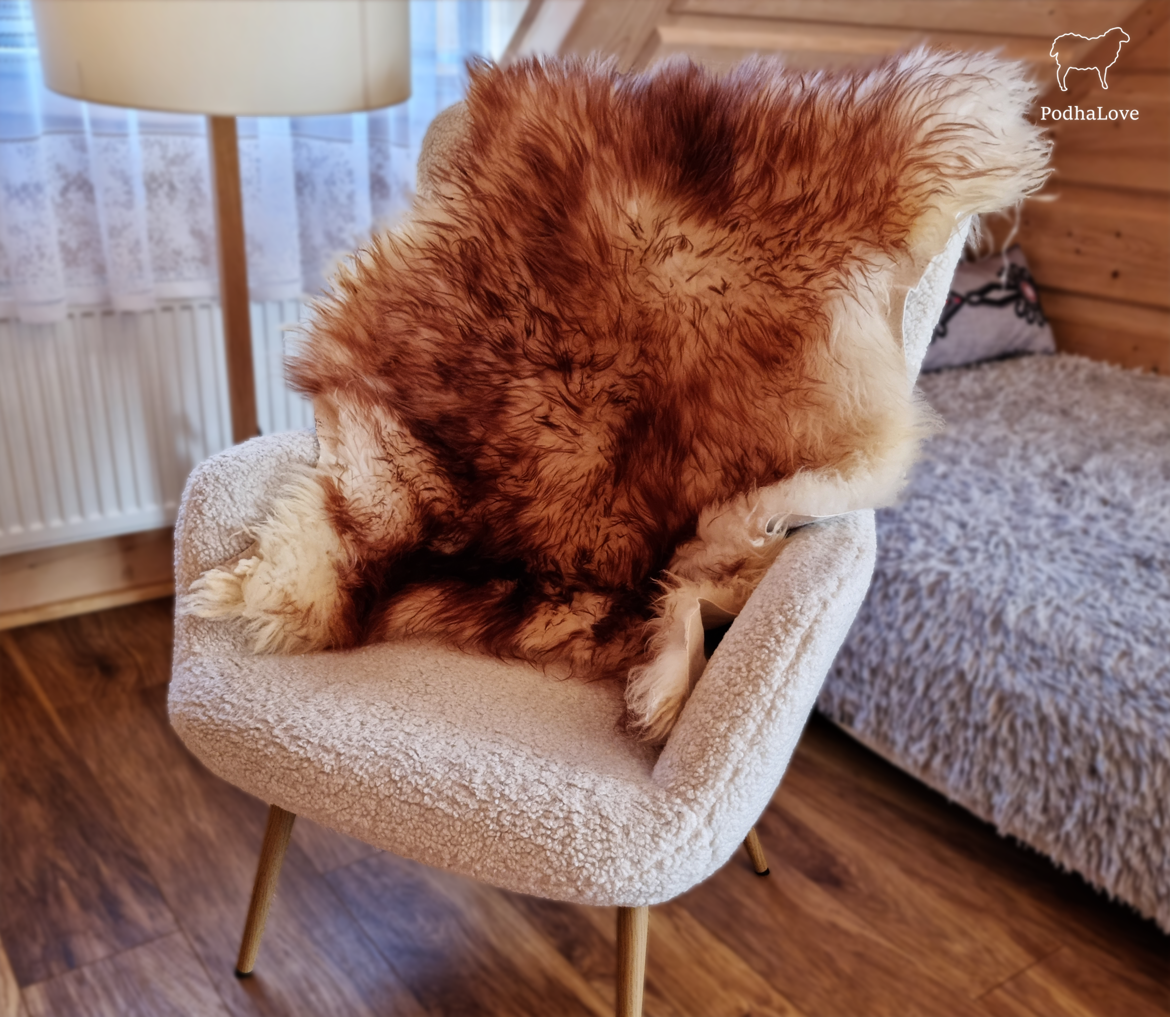 Schaffell Premium Schaffell Teppich Natur Rund Groß XXL – PodhaLove