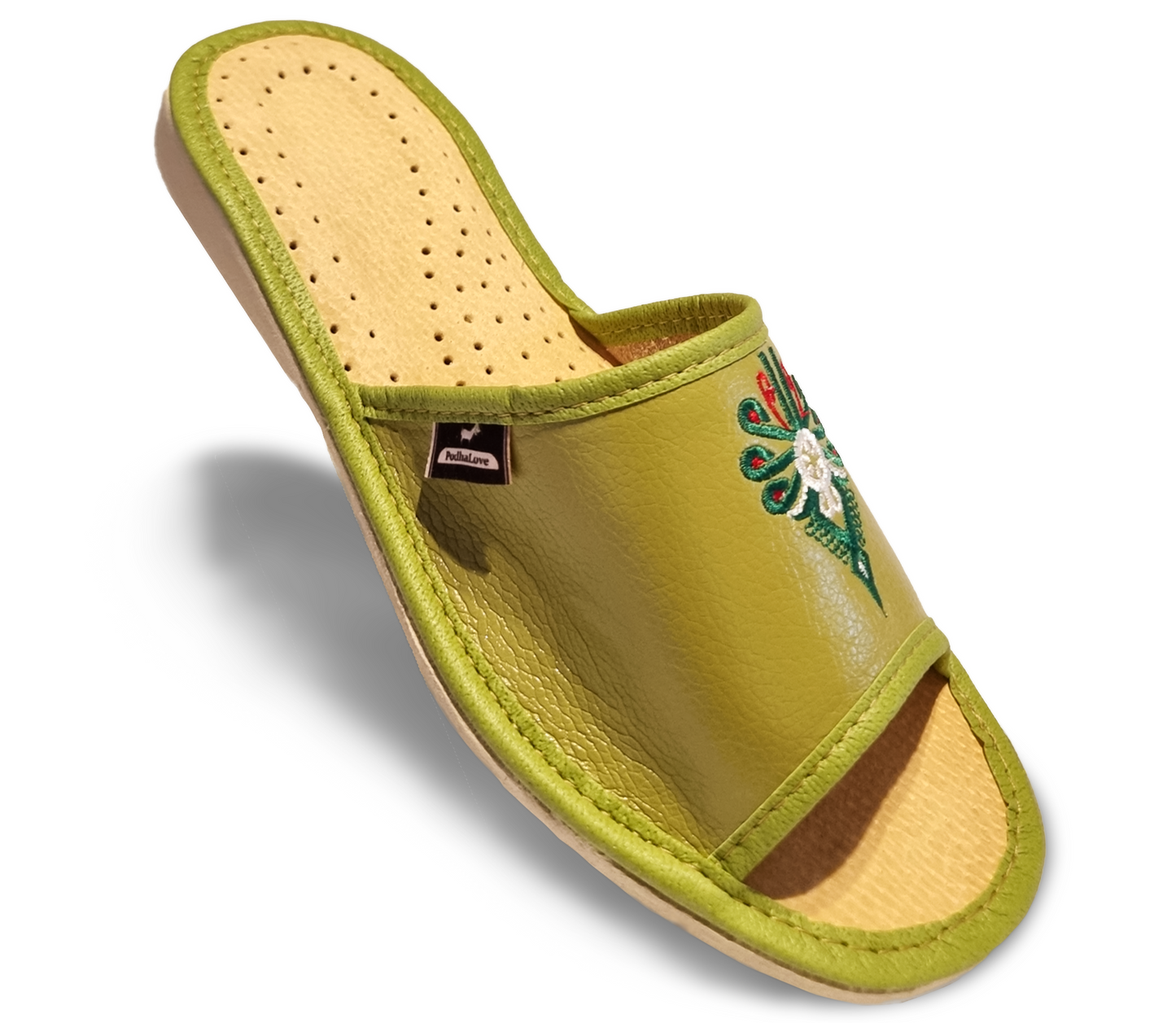 Podhalove Women's Slippers, Highlander Leather Flip-Flops, Ciapy Laczki