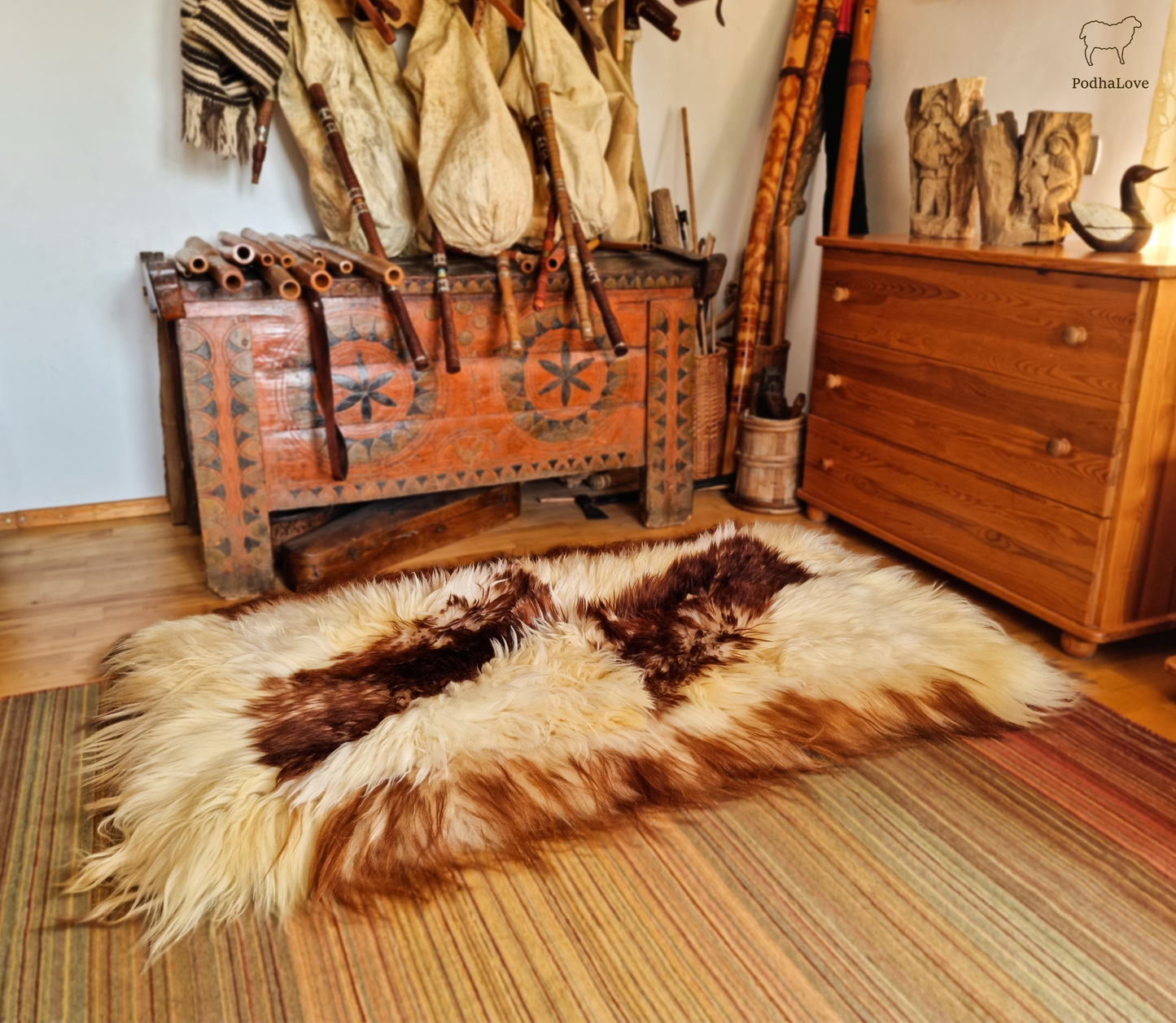 Sheepskin Premium Sheepskin Rug Natural Round Large XXL