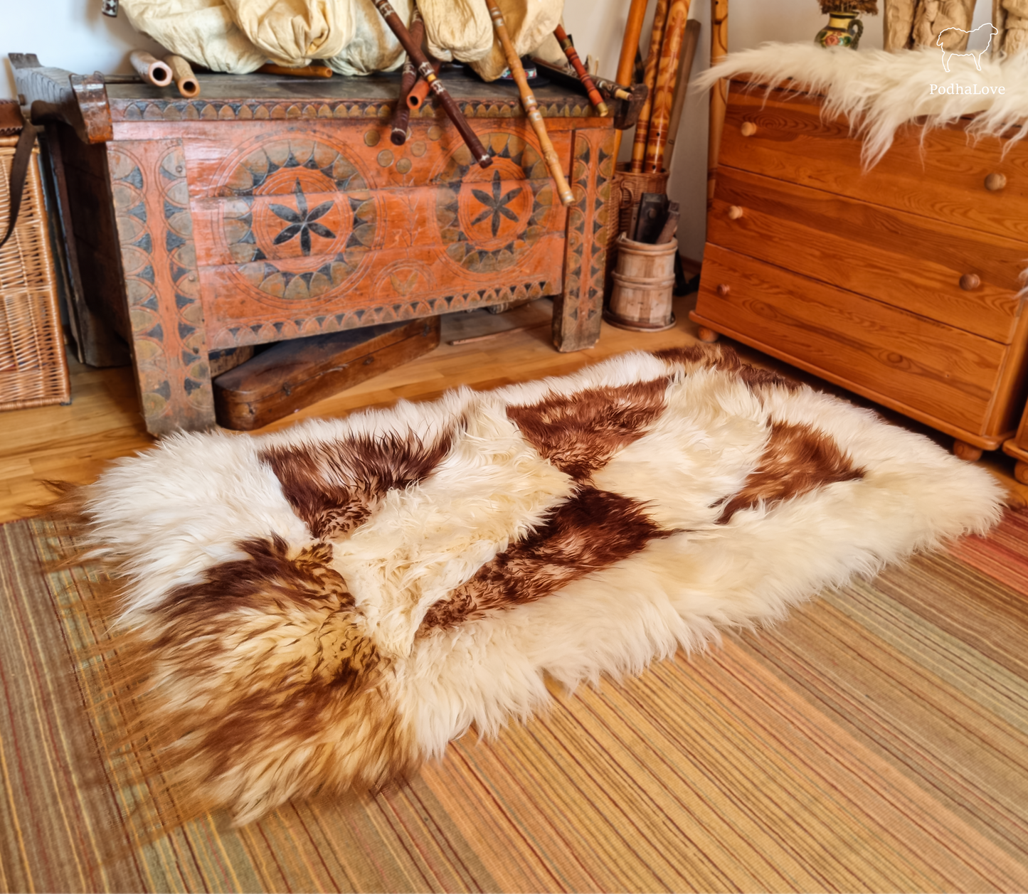 Sheepskin Premium Sheepskin Rug Natural Round Large XXL