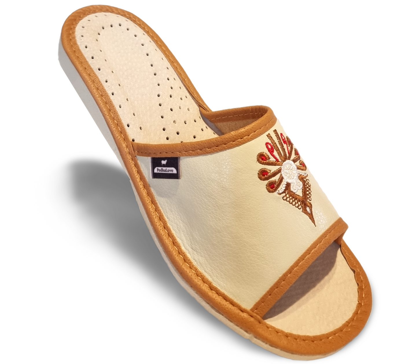 Podhalove Women's Slippers, Highlander Leather Flip-Flops, Ciapy Laczki
