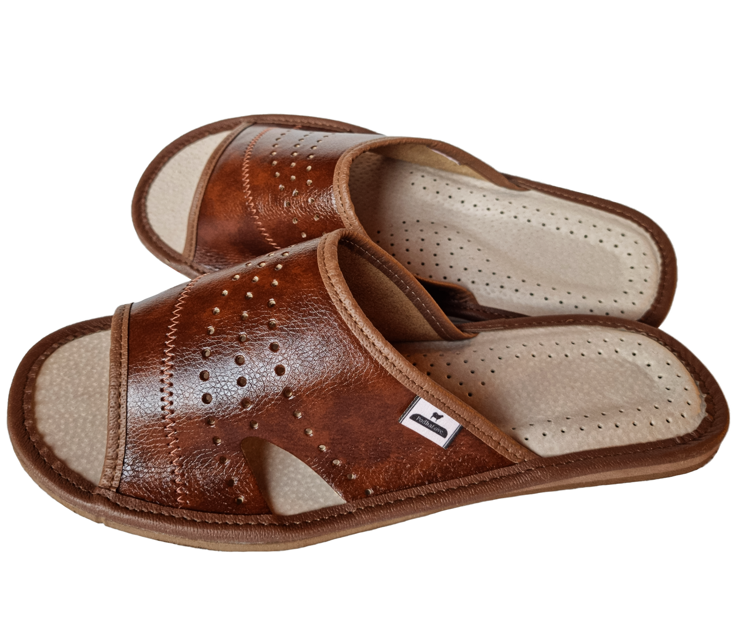 Podhalove Men's Slippers, Highlander Leather Flip-Flops, Ciapy Laczki