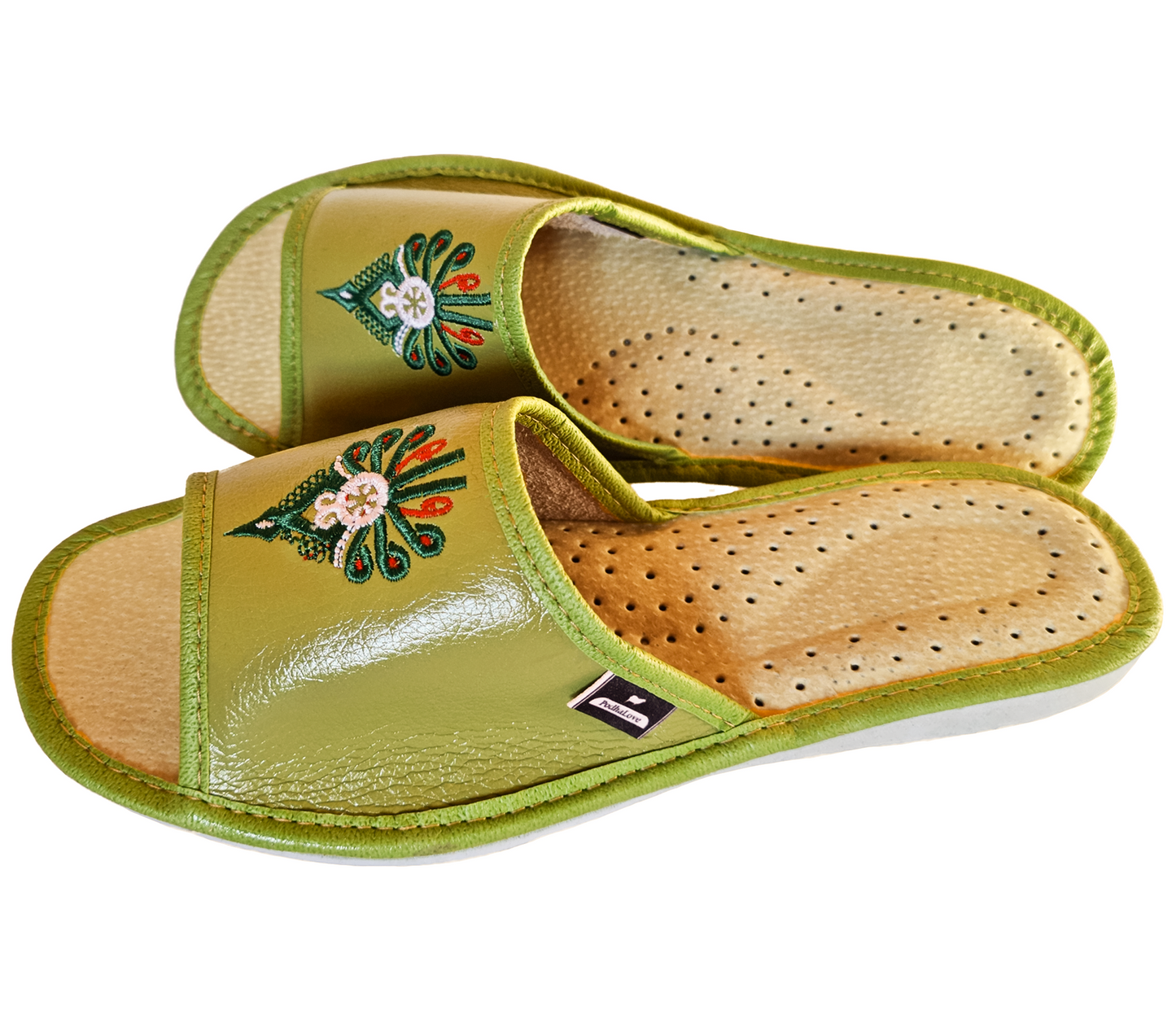 Podhalove Women's Slippers, Highlander Leather Flip-Flops, Ciapy Laczki