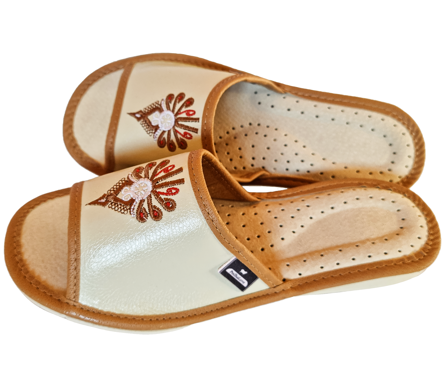 Podhalove Women's Slippers, Highlander Leather Flip-Flops, Ciapy Laczki