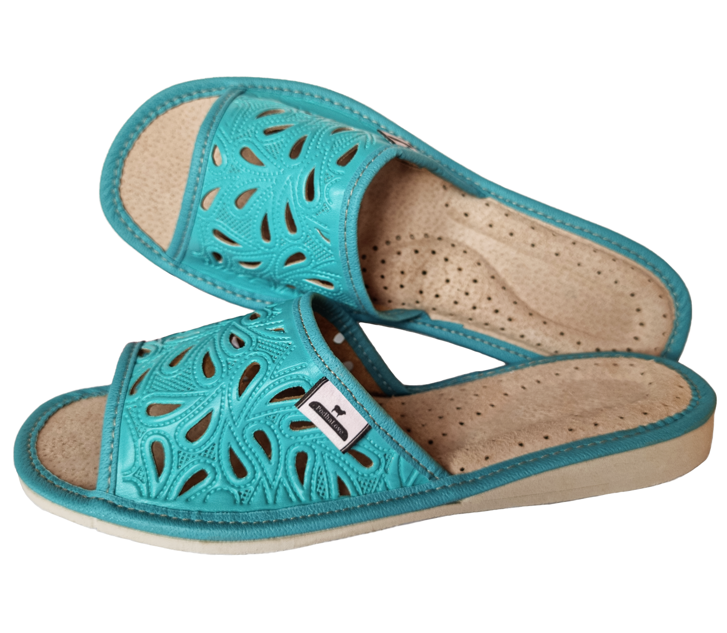 Podhalove Women's Slippers, Highlander Leather Flip-Flops, Ciapy Laczki