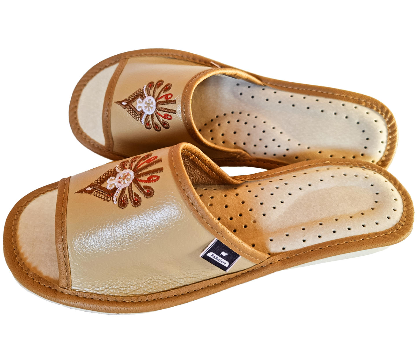 Podhalove Women's Slippers, Highlander Leather Flip-Flops, Ciapy Laczki