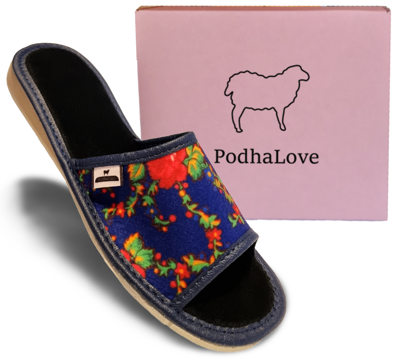Podhalove Women's Slippers, Highlander Leather Flip-Flops, Ciapy Laczki