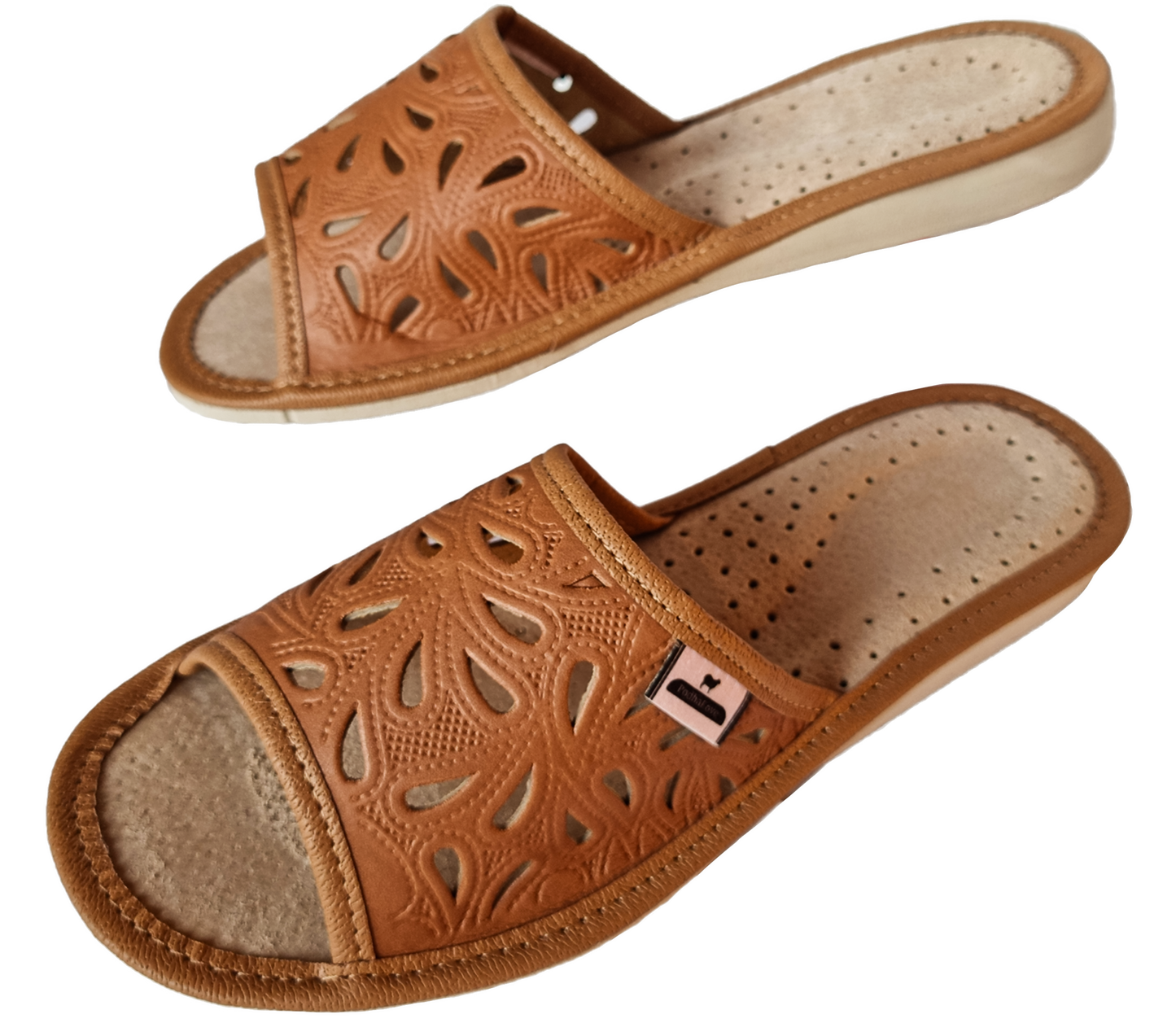 Podhalove Women's Slippers, Highlander Leather Flip-Flops, Ciapy Laczki