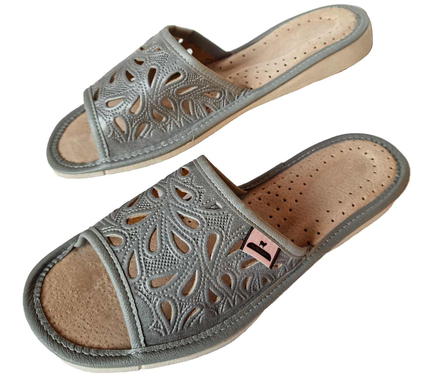 Podhalove Women's Slippers, Highlander Leather Flip-Flops, Ciapy Laczki