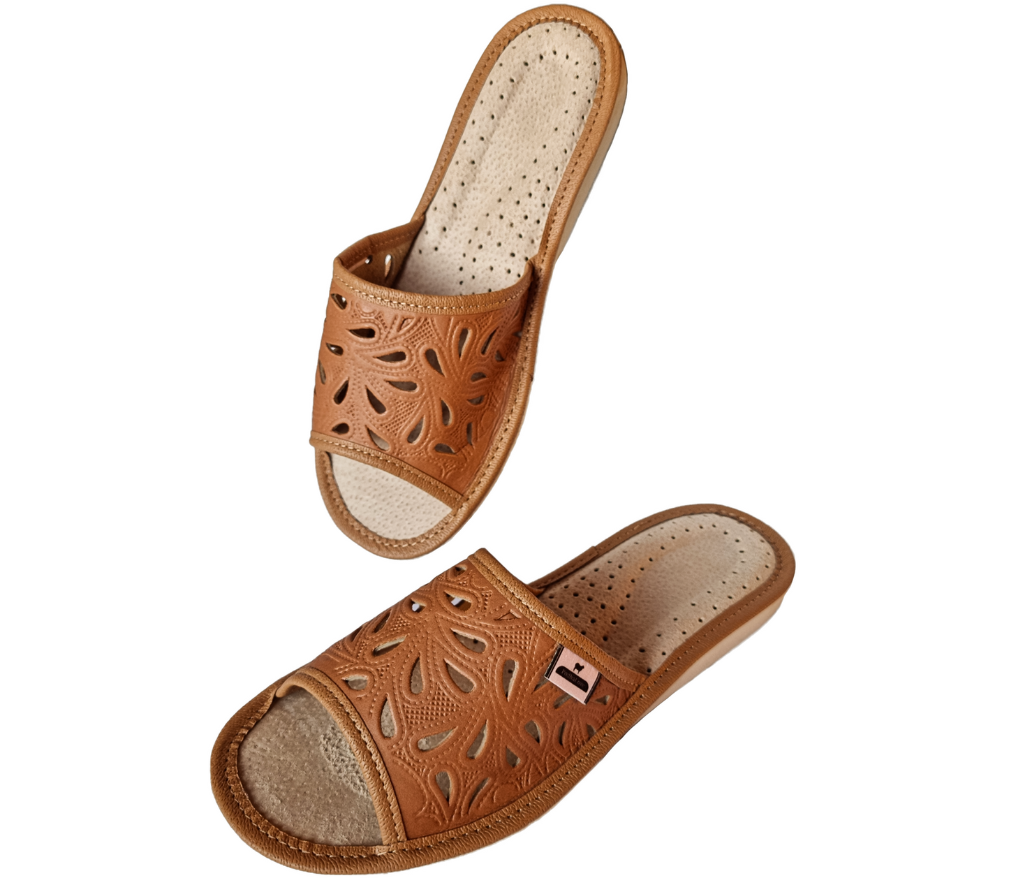 Podhalove Women's Slippers, Highlander Leather Flip-Flops, Ciapy Laczki
