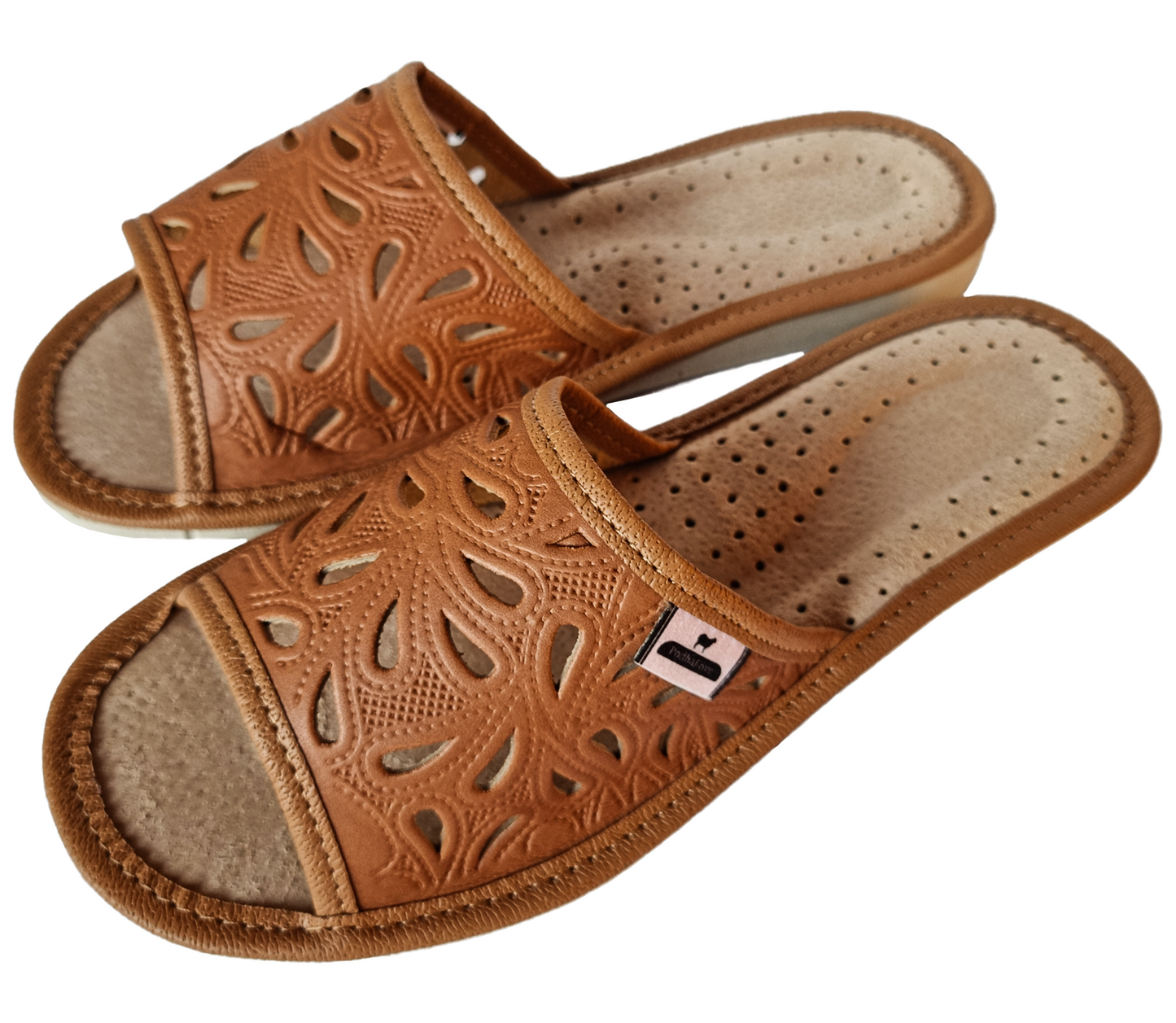 Podhalove Women's Slippers, Highlander Leather Flip-Flops, Ciapy Laczki