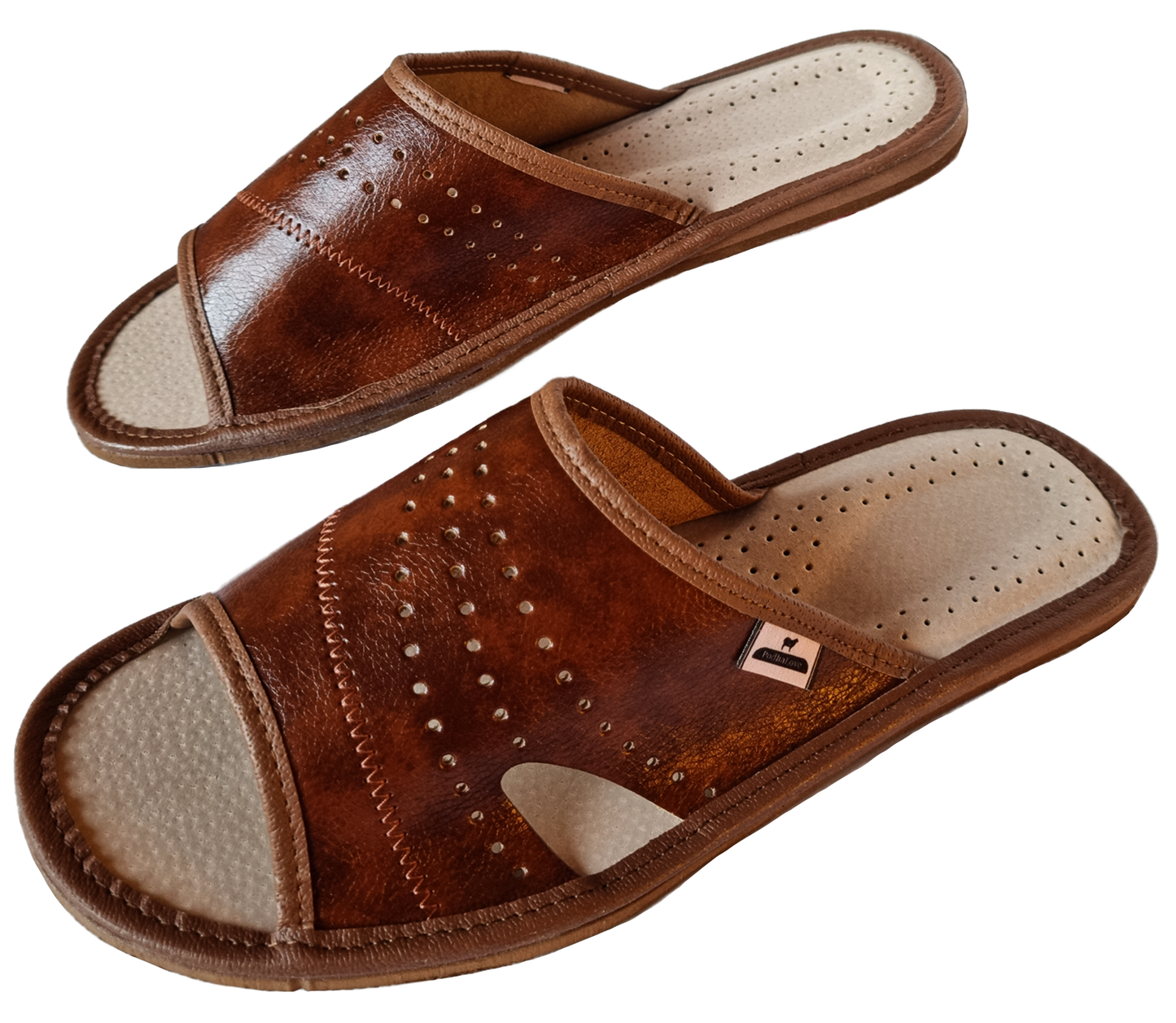 Podhalove Men's Slippers, Highlander Leather Flip-Flops, Ciapy Laczki