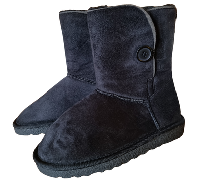 Czarne Śniegowce Kapcie zimowe Ciepłe Buty damskie Czarne Botki