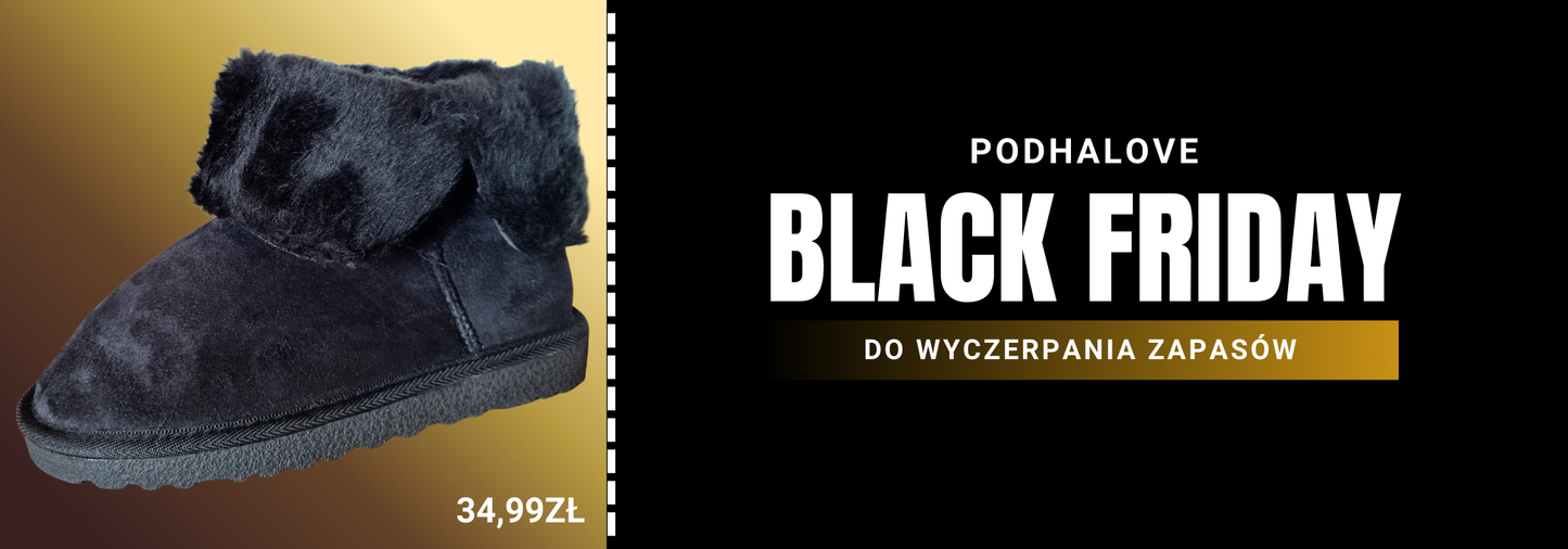 Czarne Śniegowce Kapcie zimowe Ciepłe Buty damskie Czarne Botki