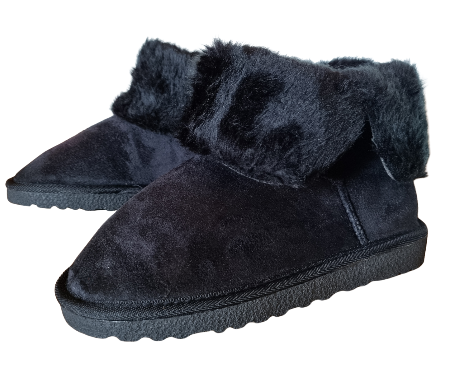 Czarne Śniegowce Kapcie zimowe Ciepłe Buty damskie Czarne Botki