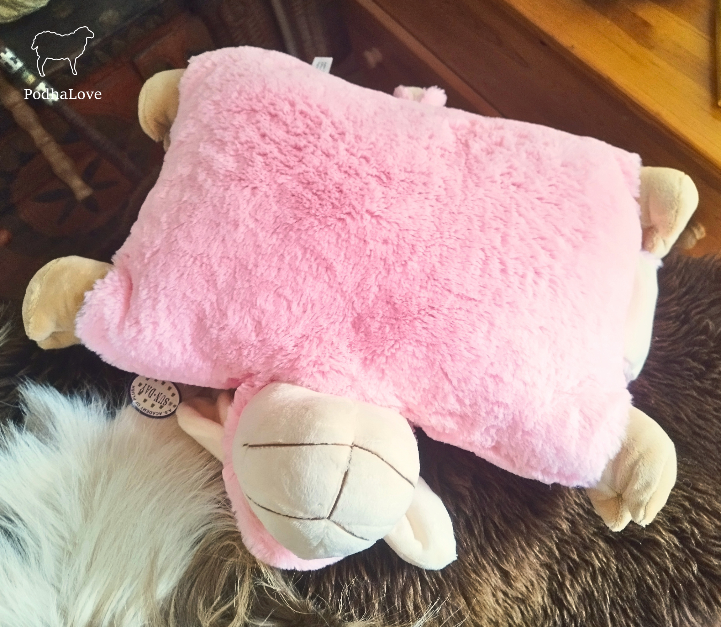 Lamb Foldable Plush Cushion - 53cm