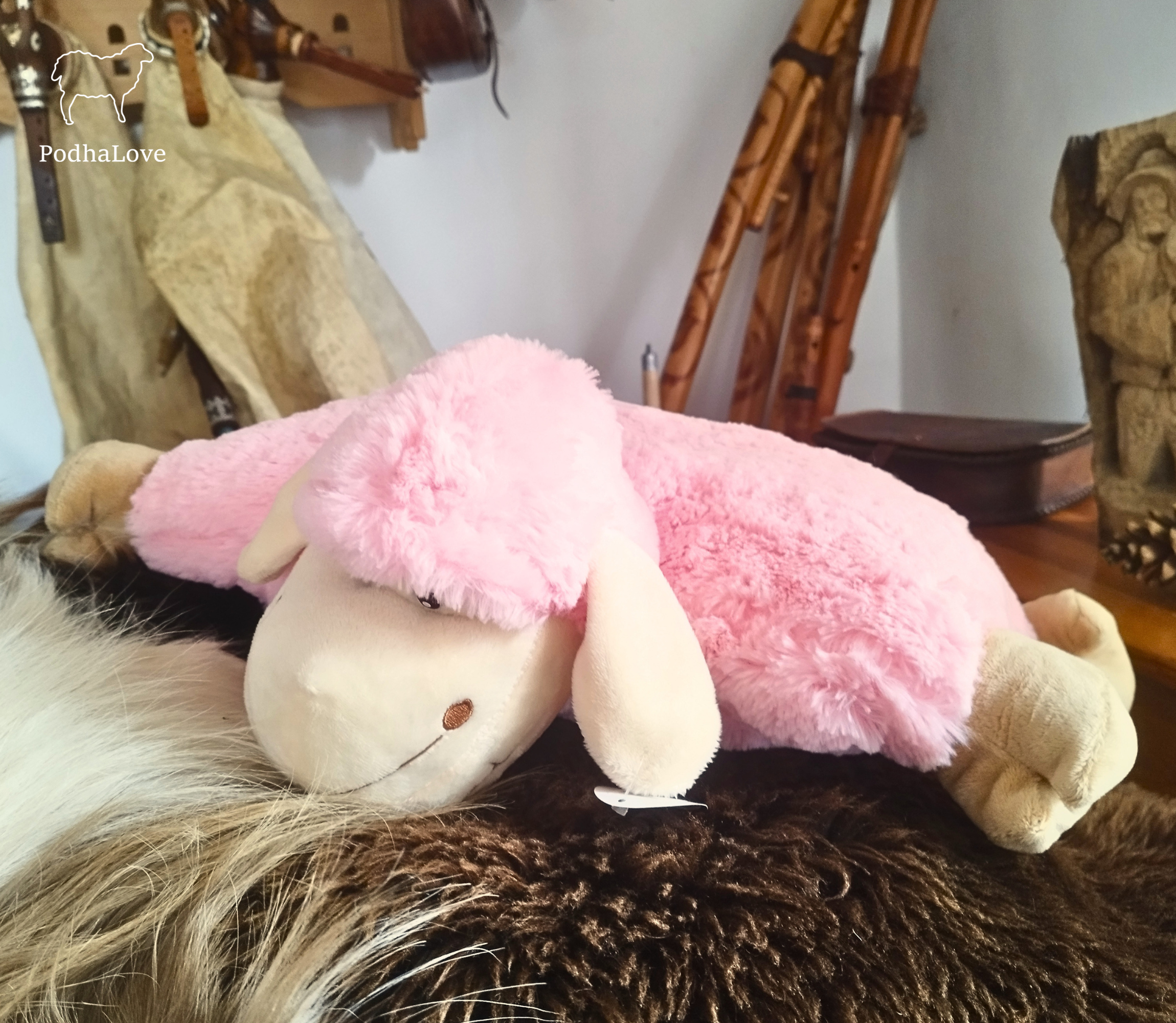 Lamb Foldable Plush Cushion - 53cm