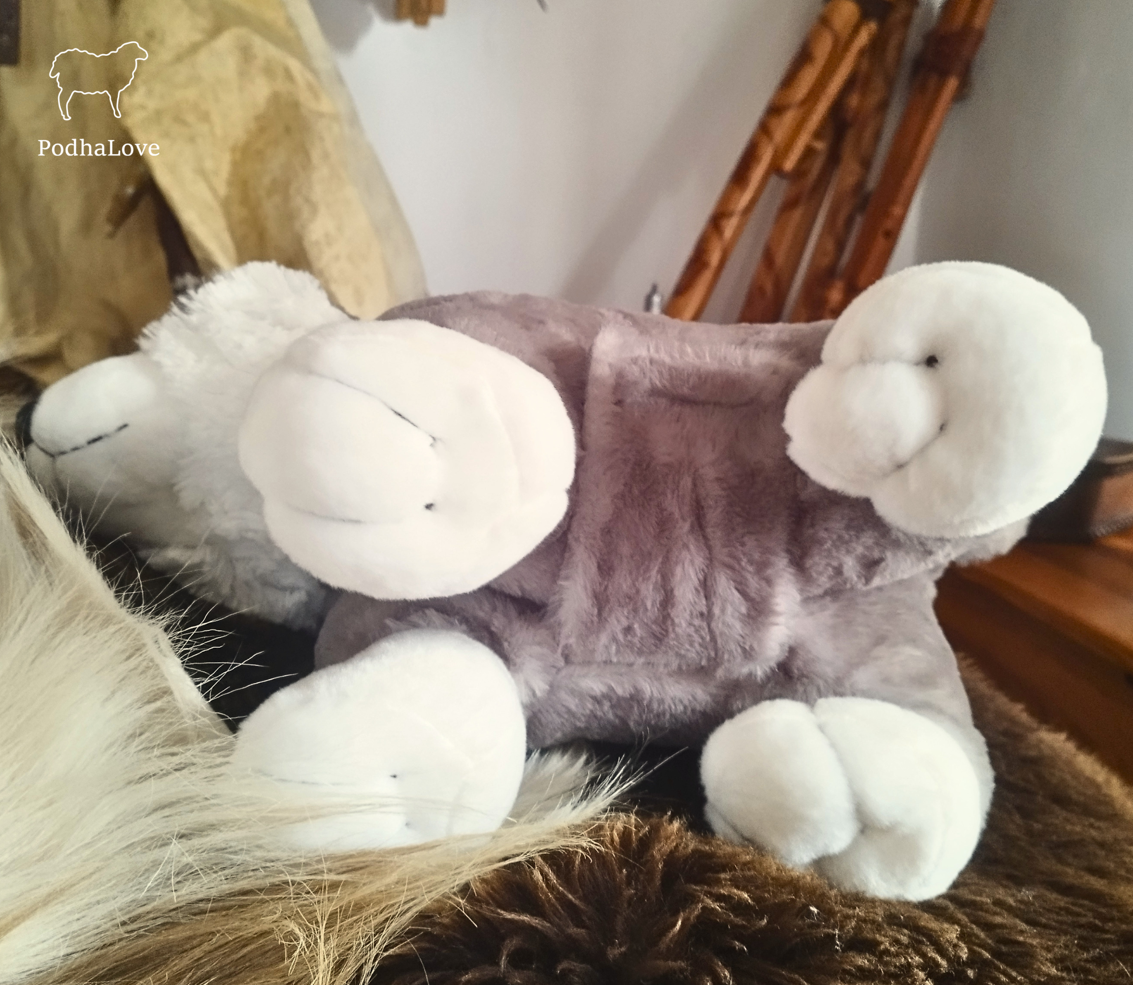 Lamb Foldable Plush Cushion - 53cm