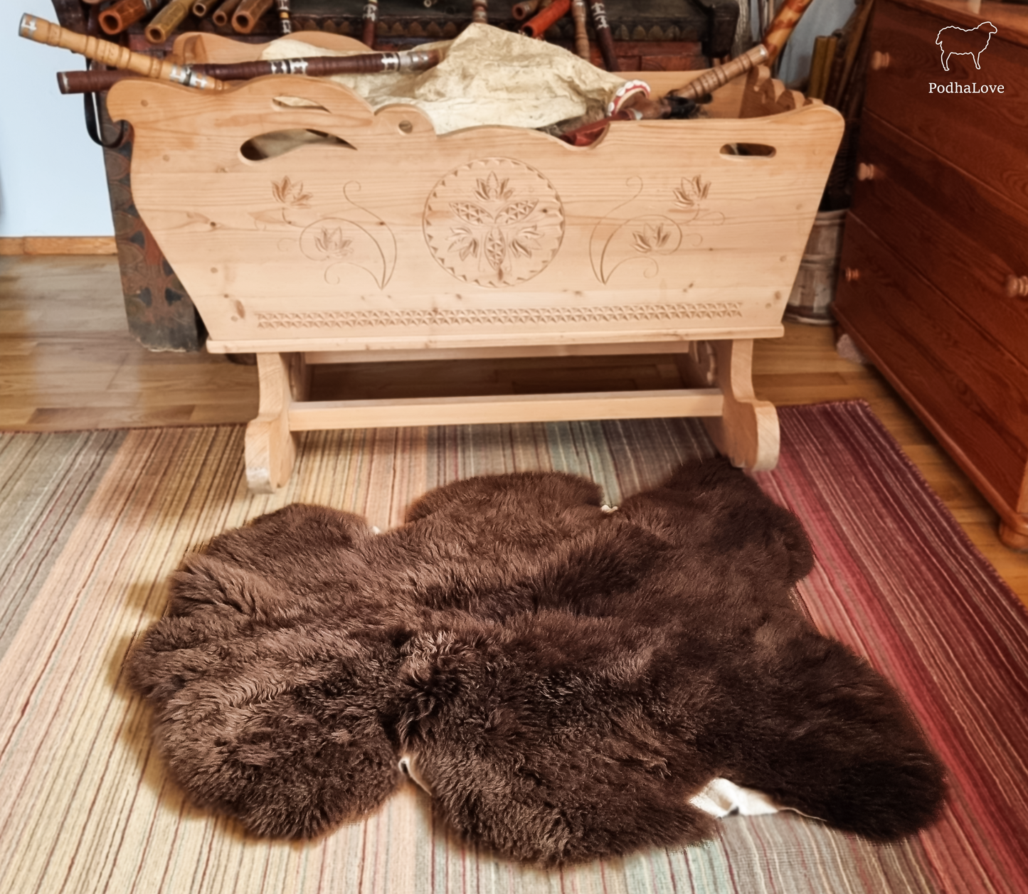 Sheepskin Premium Sheepskin Rug Natural Round Large XXL