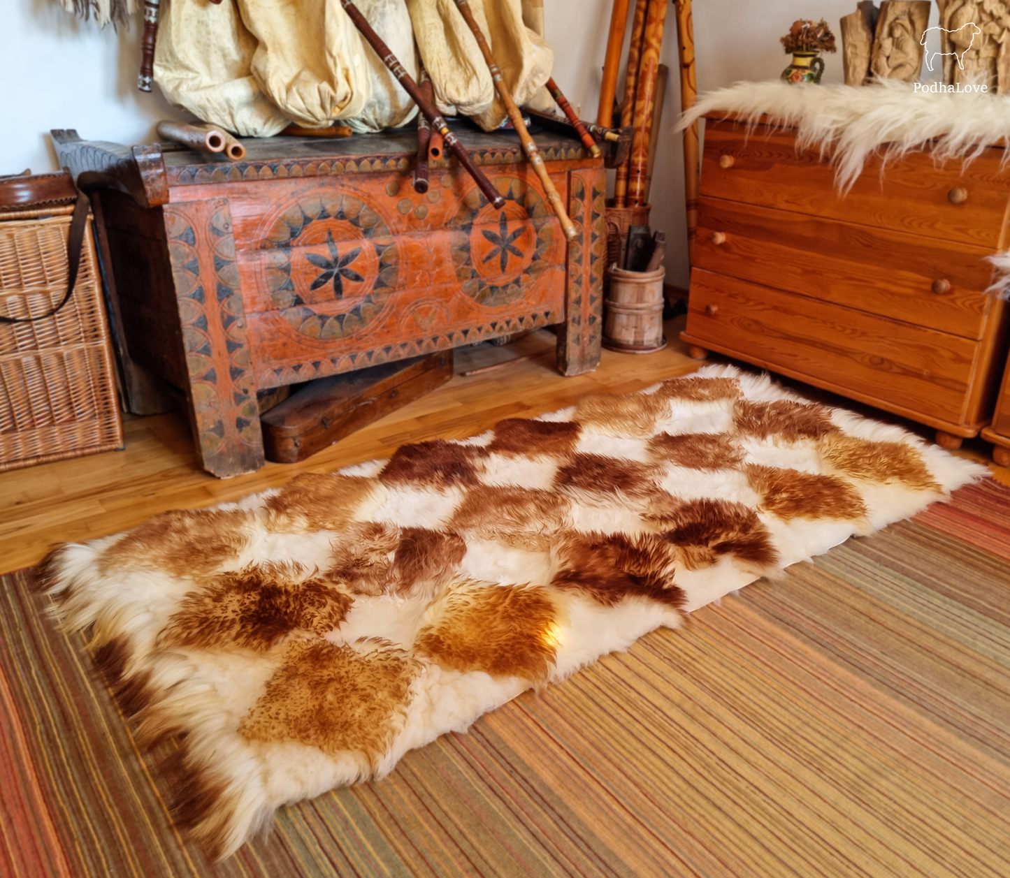 Sheepskin Premium Sheepskin Rug Natural Round Large XXL