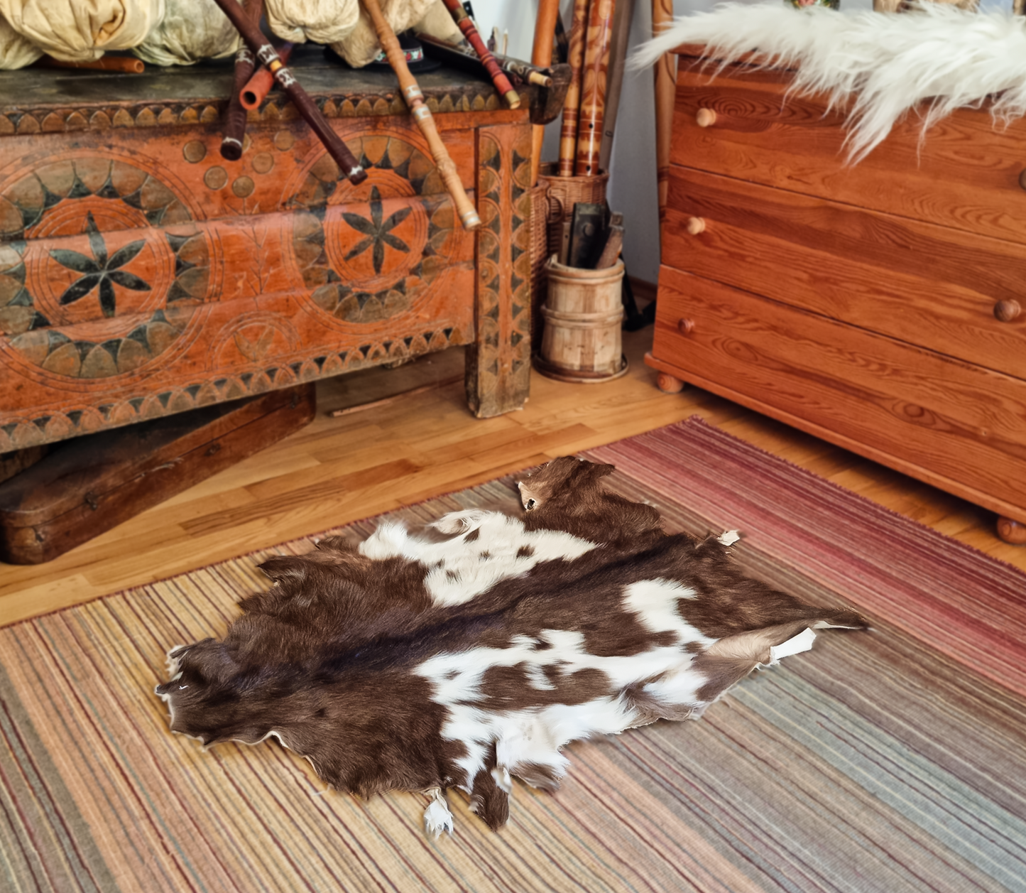 Schaffell Premium Schaffell Teppich Natur Rund Groß XXL
