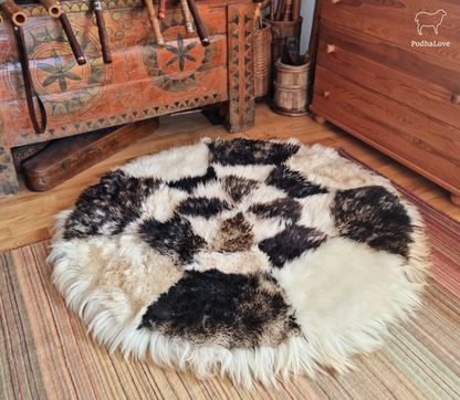 Sheepskin Premium Sheepskin Rug Natural Round Large XXL