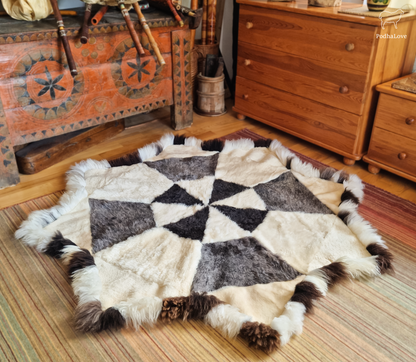 Schaffell Premium Schaffell Teppich Natur Rund Groß XXL