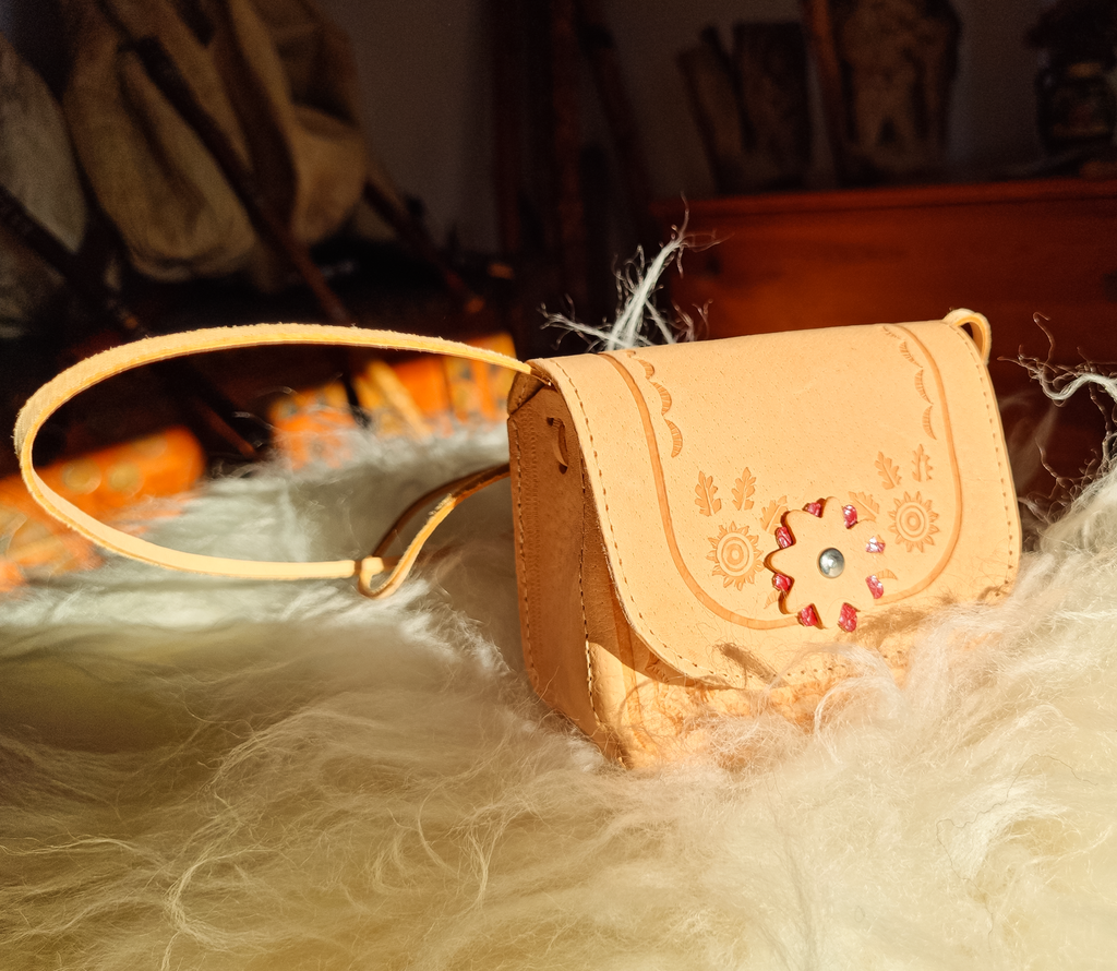 Torebka dziecięca Skórzana Góralska Naturalna Skóra Bydlęca Mała