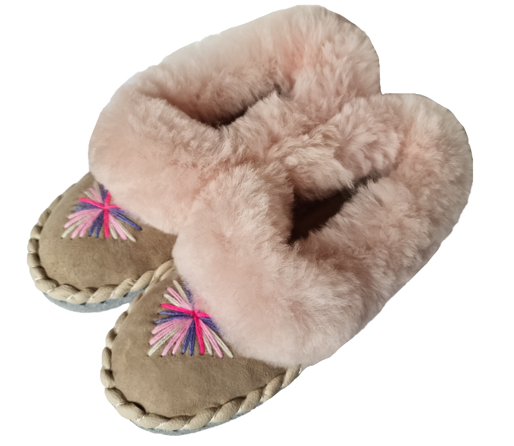 Bambosze Góralskie Domowe Kapcie Ciepłe Wełniane Ciepłe Zimowe Skórzane