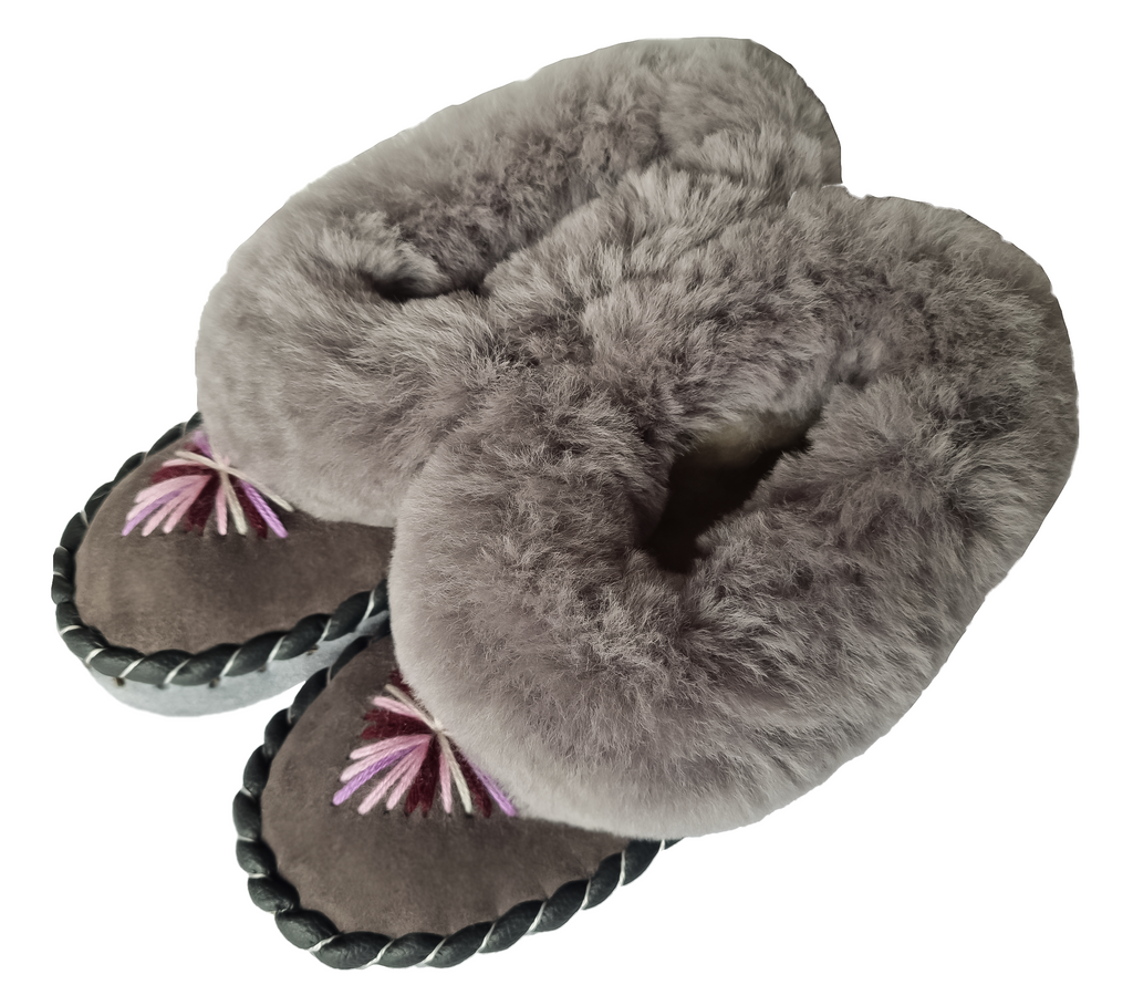 Bambosze Góralskie Domowe Kapcie Ciepłe Wełniane Ciepłe Zimowe Skórzane