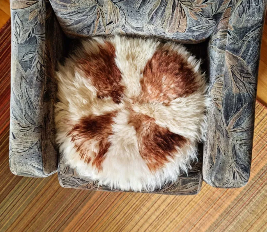 Skóra Owcza Premium Dywanik na krzesło Ze Skóry Owczej Naturalny Okrąg