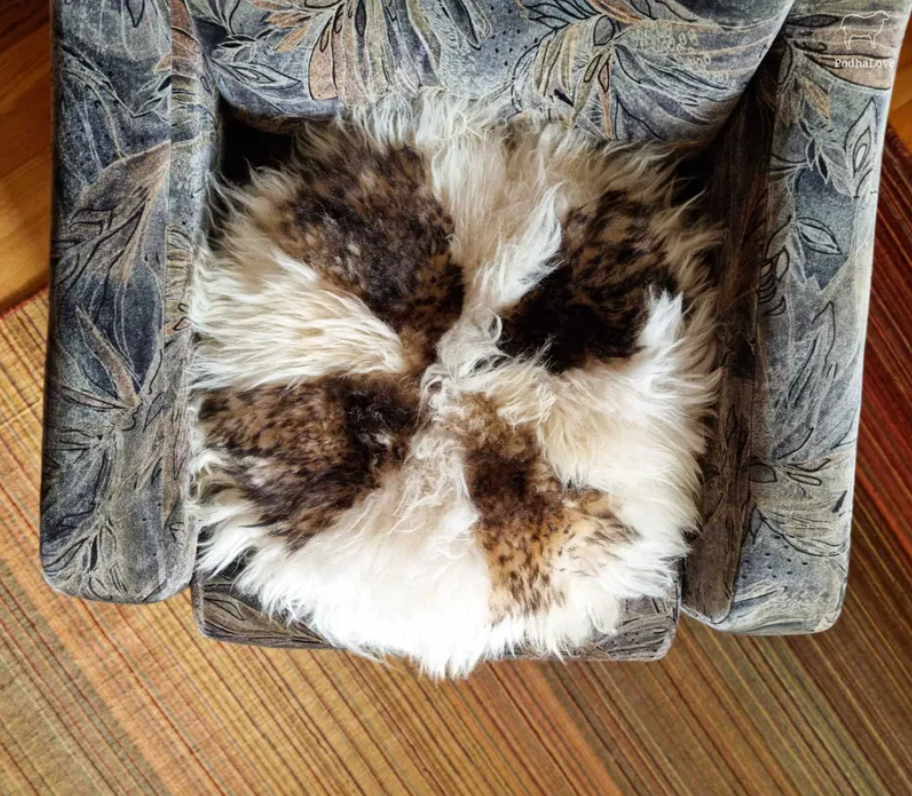 Skóra Owcza Premium Dywanik na krzesło Ze Skóry Owczej Naturalny Okrąg