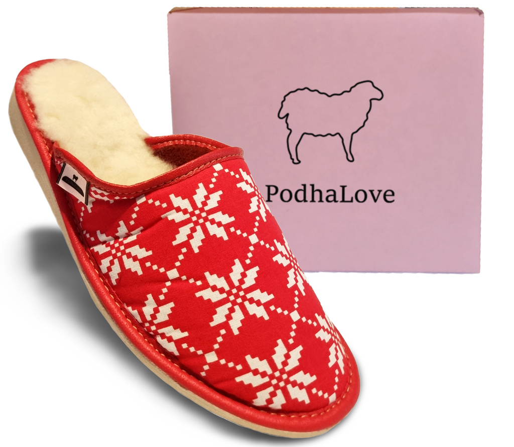 Podhalove Women's Slippers, Highlander Leather Flip-Flops, Ciapy Laczki