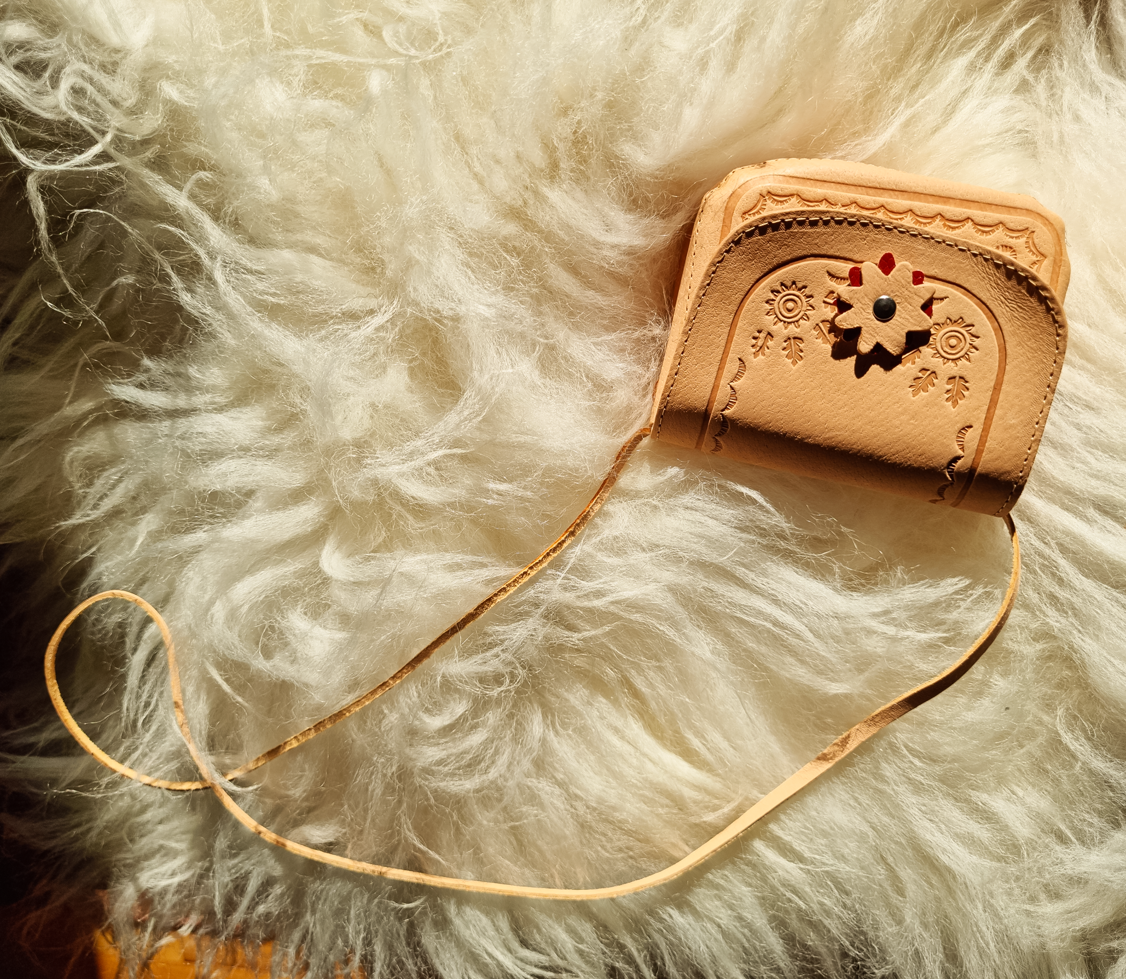 Torebka dziecięca Skórzana Góralska Naturalna Skóra Bydlęca Mała