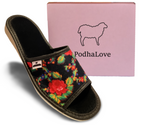 Pantofle Góralskie Kapcie Damskie Letnie Góralskie Kwiaty Klapki Podhalove