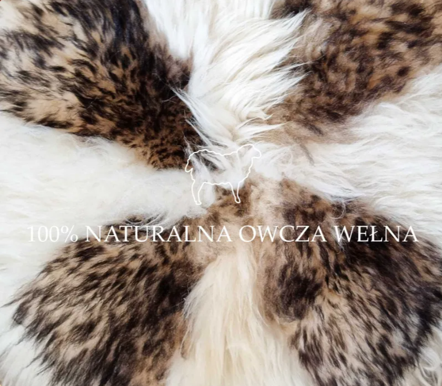 Skóra Owcza Premium Dywanik na krzesło Ze Skóry Owczej Naturalny Okrąg