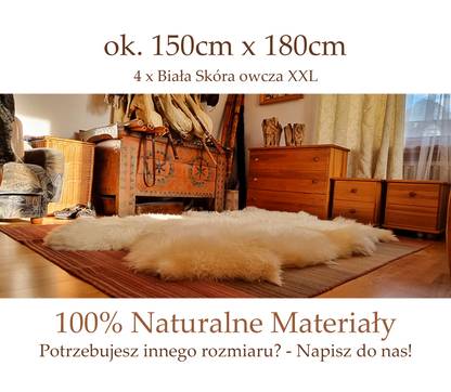 Schaffell Premium Schaffell Teppich Natur Rund Groß XXL