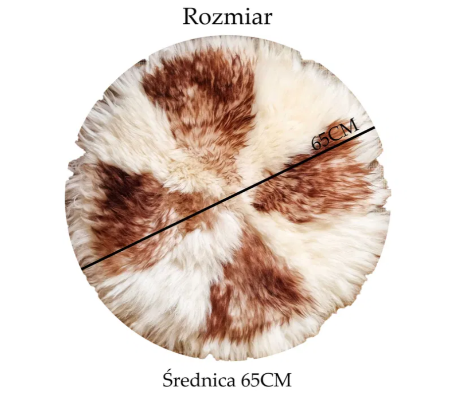 Skóra Owcza Premium Dywanik na krzesło Ze Skóry Owczej Naturalny Okrąg