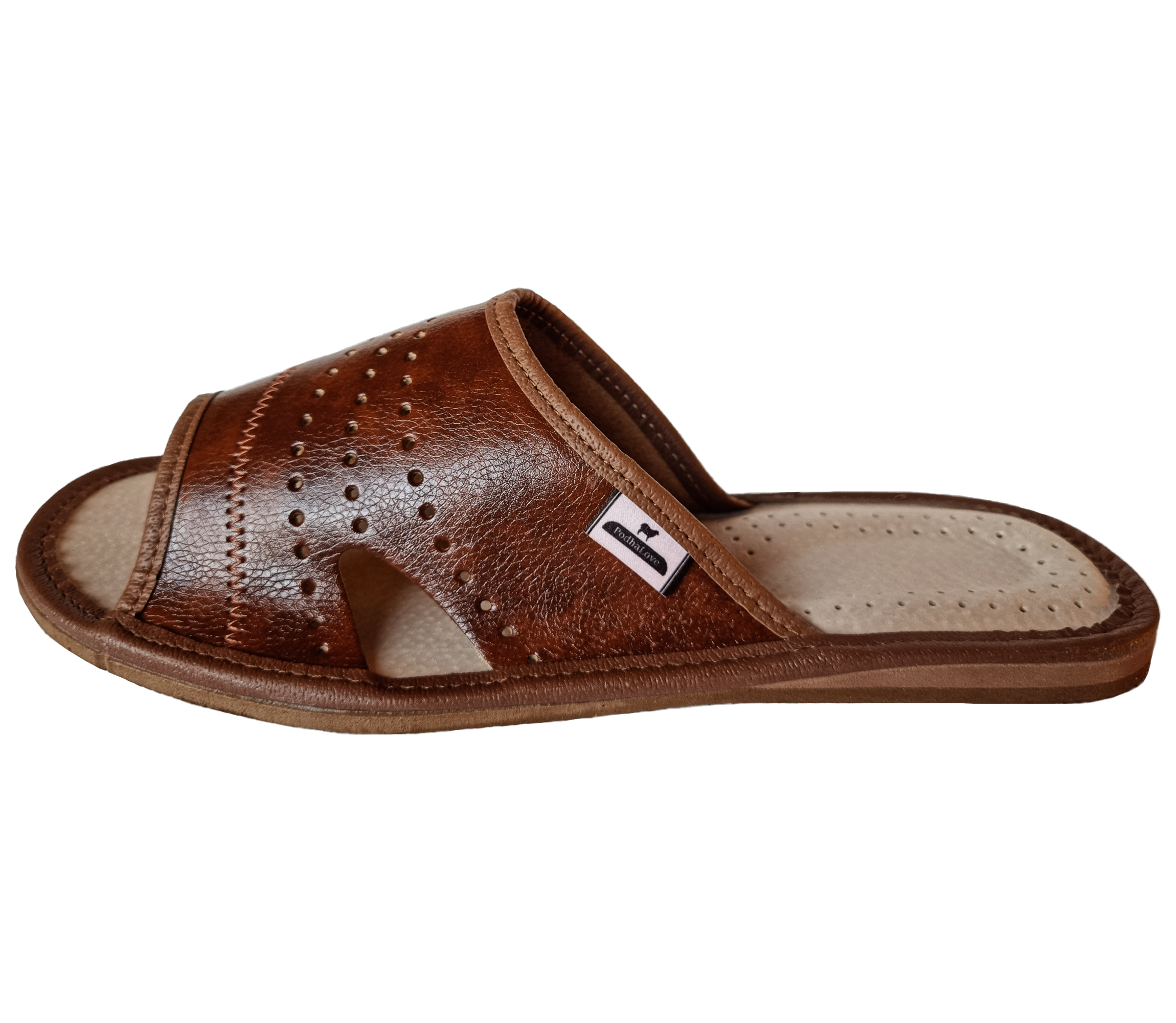 Pantofle Kapcie Męskie Podhalove Góralskie Skórzane Klapki Ciapy Laczki