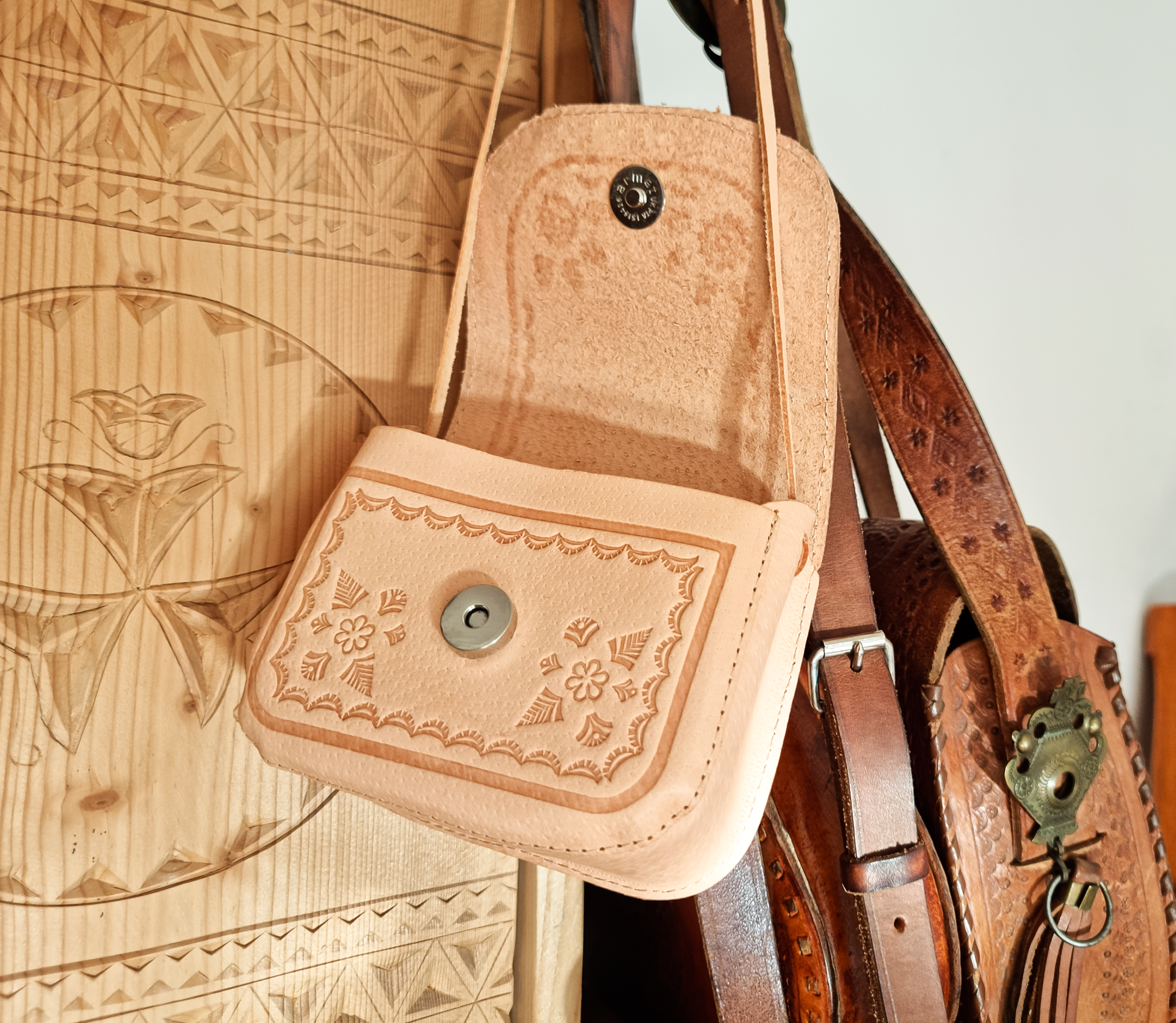 Torebka dziecięca Skórzana Góralska Naturalna Skóra Bydlęca Mała