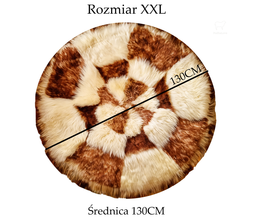Skóra Owcza Premium Dywan Ze Skóry Owczej Naturalny Okrągły Duży XXL
