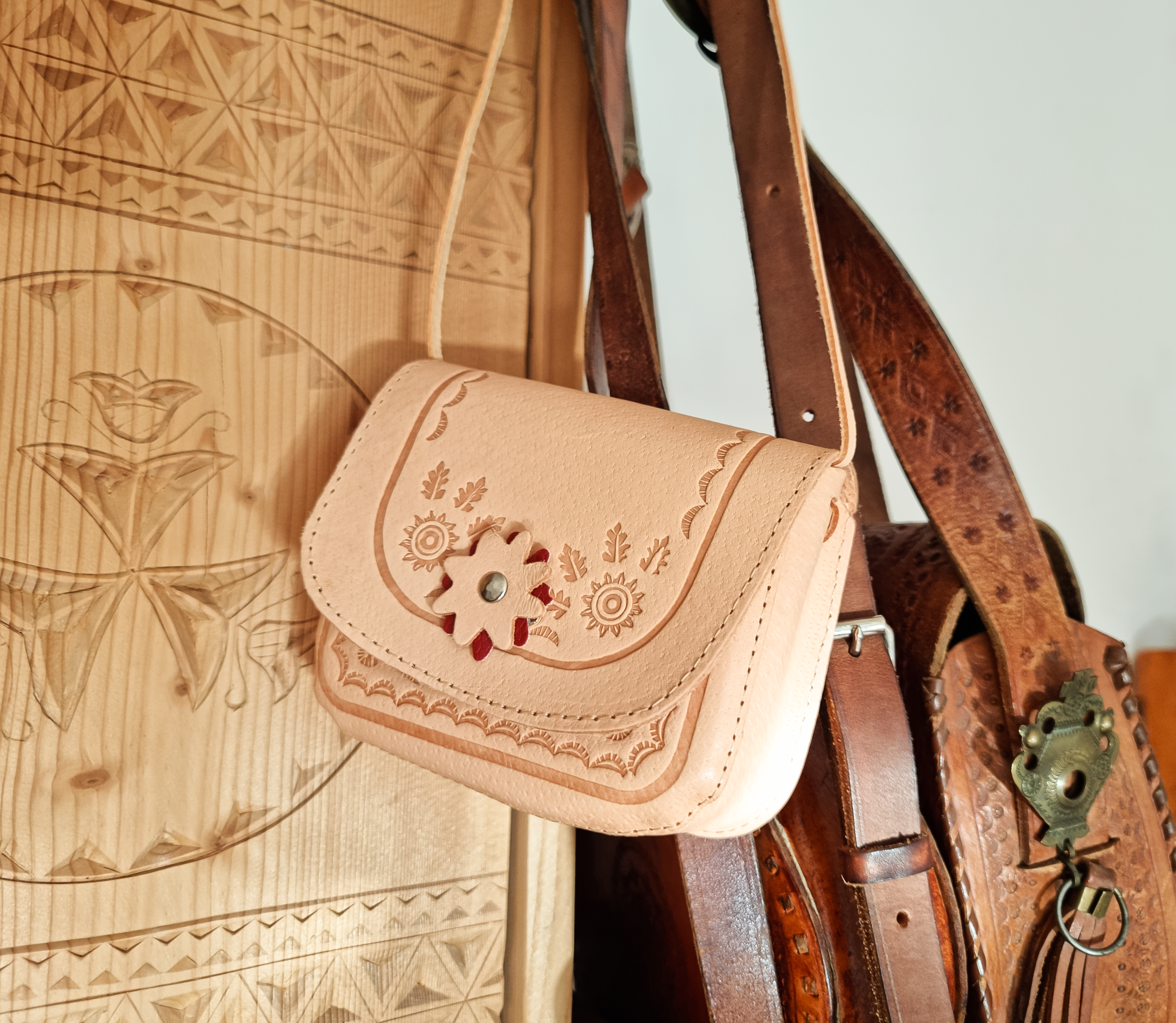 Torebka dziecięca Skórzana Góralska Naturalna Skóra Bydlęca Mała