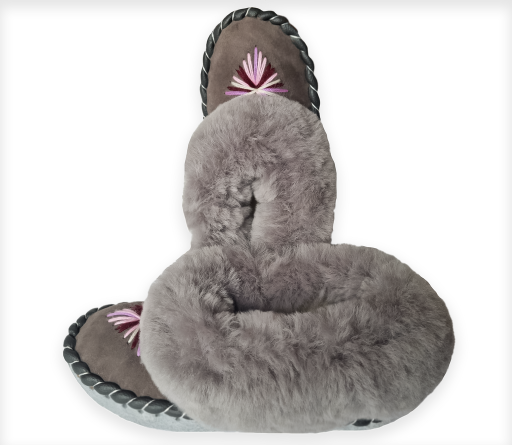 Bambosze Góralskie Domowe Kapcie Ciepłe Wełniane Ciepłe Zimowe Skórzane