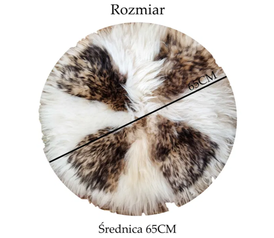 Skóra Owcza Premium Dywanik na krzesło Ze Skóry Owczej Naturalny Okrąg