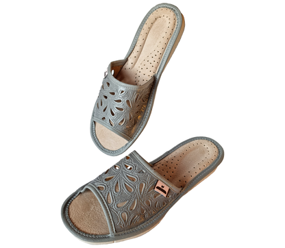 Podhalove Women's Slippers, Highlander Leather Flip-Flops, Ciapy Laczki