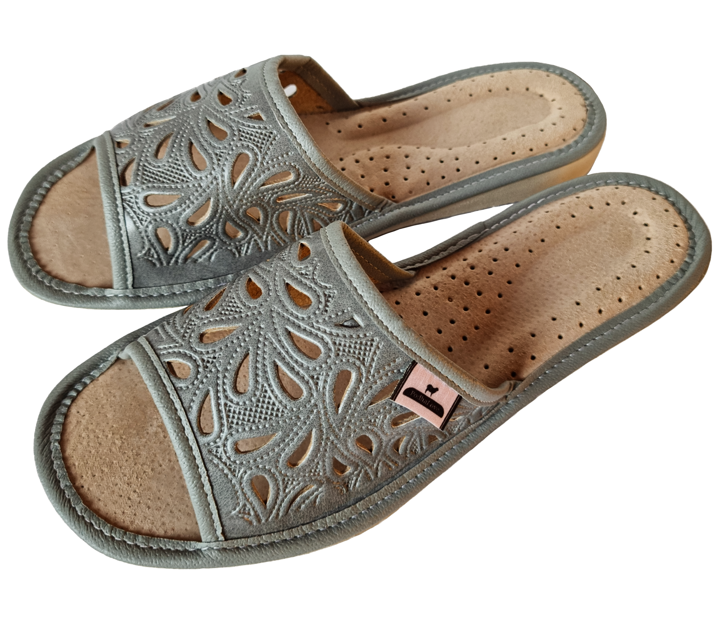 Podhalove Women's Slippers, Highlander Leather Flip-Flops, Ciapy Laczki